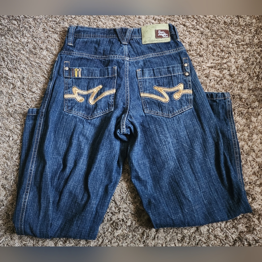 5ive Jungle & Co Blue Cotton Straight Jeans 28W 28L